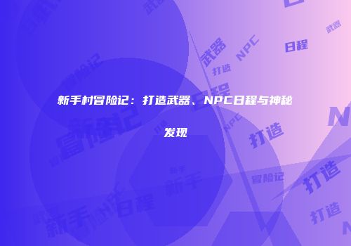 新手村冒险记：打造武器、NPC日程与神秘发现