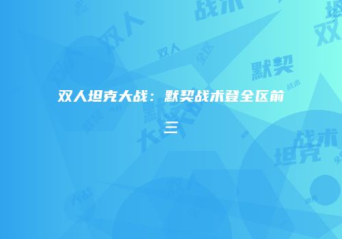 双人坦克大战：默契战术登全区前三