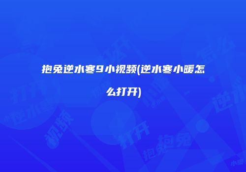 抱兔逆水寒9小视频(逆水寒小暖怎么打开)