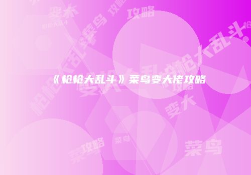 《枪枪大乱斗》菜鸟变大佬攻略