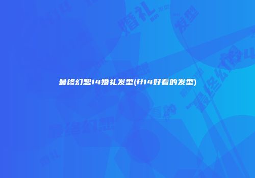 最终幻想14婚礼发型(ff14好看的发型)