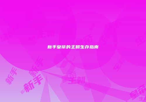 新手皇帝的王朝生存指南