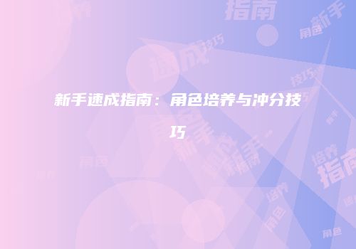 新手速成指南：角色培养与冲分技巧