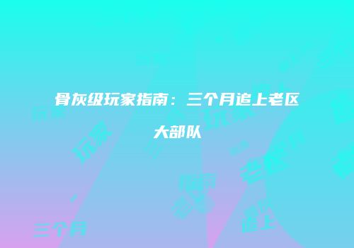 骨灰级玩家指南：三个月追上老区大部队