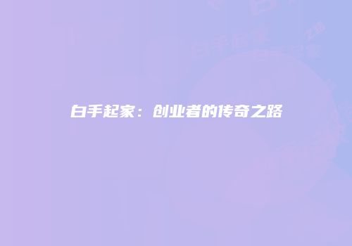 白手起家：创业者的传奇之路