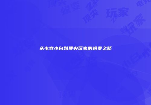 从电竞小白到顶尖玩家的蜕变之路