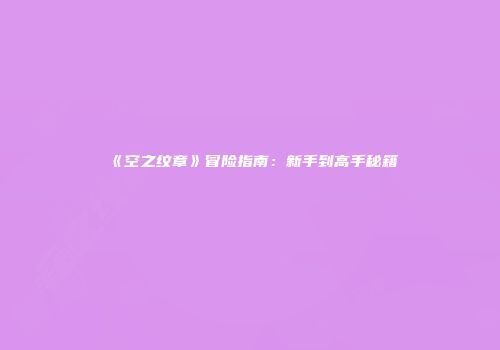 《空之纹章》冒险指南：新手到高手秘籍