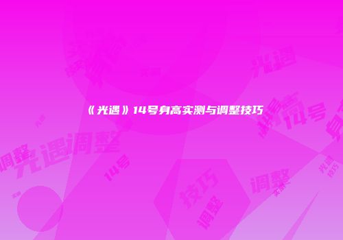 《光遇》14号身高实测与调整技巧