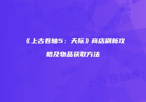 《上古卷轴5：天际》商店刷新攻略及物品获取方法