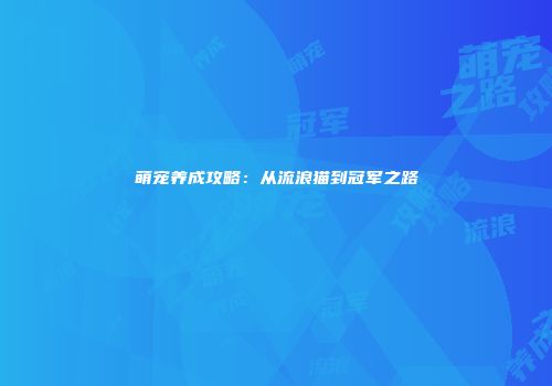 萌宠养成攻略：从流浪猫到冠军之路