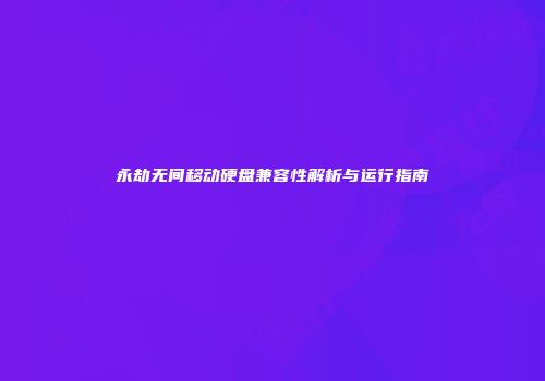 永劫无间移动硬盘兼容性解析与运行指南