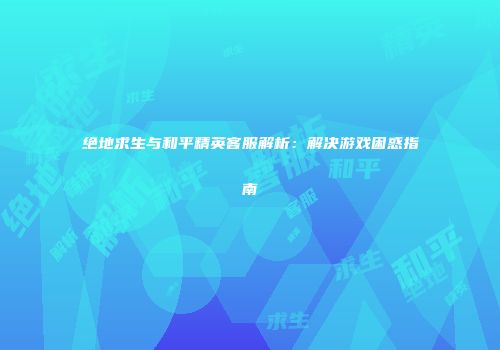 绝地求生与和平精英客服解析：解决游戏困惑指南