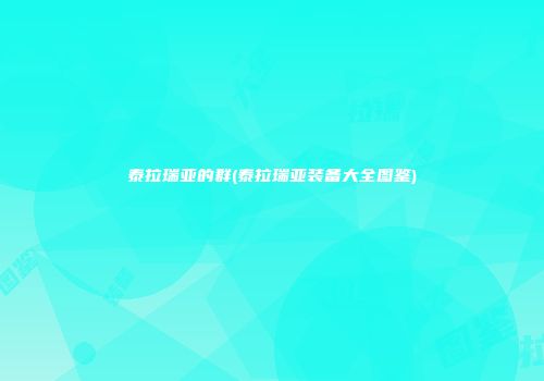 泰拉瑞亚的群(泰拉瑞亚装备大全图鉴)