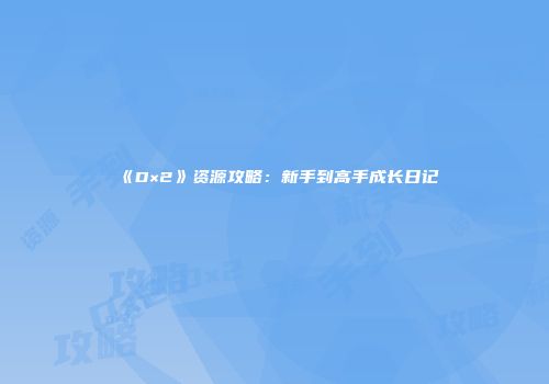 《D×2》资源攻略：新手到高手成长日记