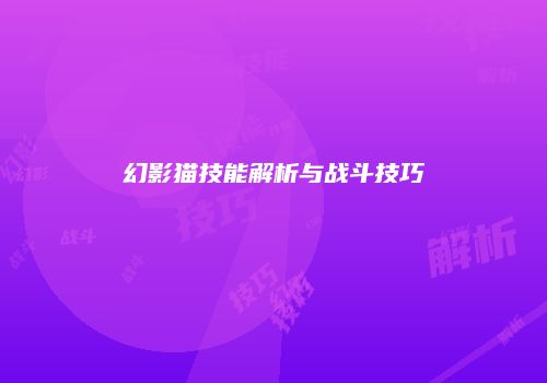 幻影猫技能解析与战斗技巧