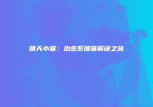 晴天小猫：治愈系撸猫解谜之旅