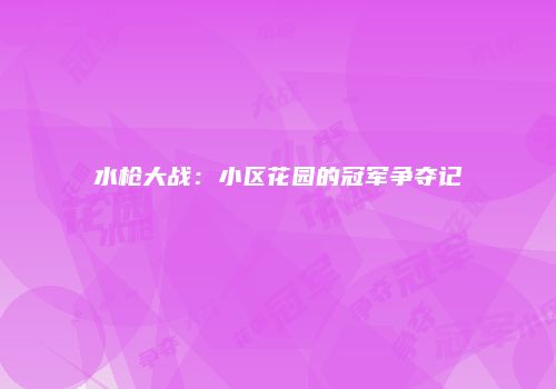 水枪大战：小区花园的冠军争夺记