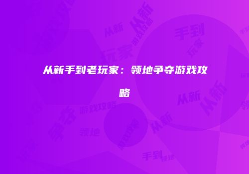从新手到老玩家：领地争夺游戏攻略