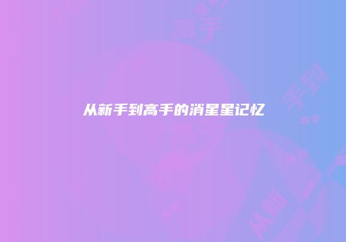从新手到高手的消星星记忆