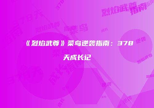 《烈焰武尊》菜鸟逆袭指南：378天成长记