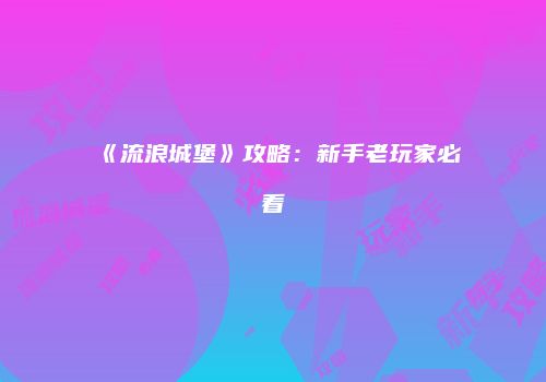 《流浪城堡》攻略：新手老玩家必看
