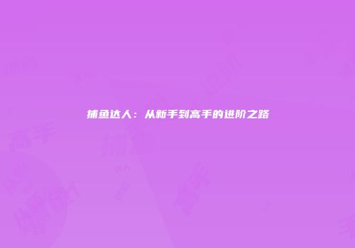 捕鱼达人：从新手到高手的进阶之路