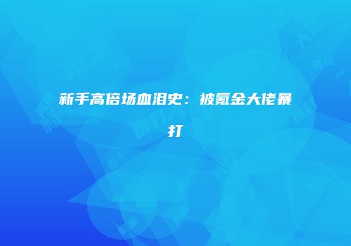 新手高倍场血泪史：被氪金大佬暴打