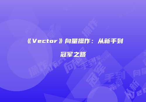 《Vector》向量操作：从新手到冠军之路