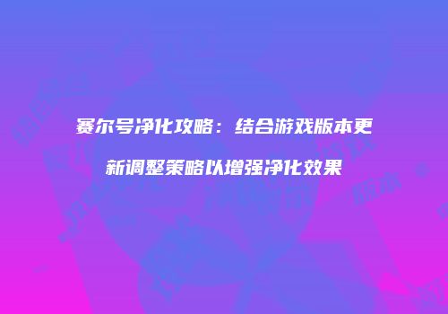 赛尔号净化攻略：结合游戏版本更新调整策略以增强净化效果