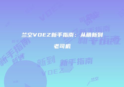 兰空VOEZ新手指南：从萌新到老司机