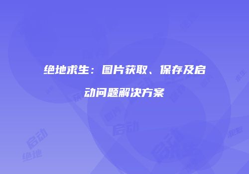 绝地求生：图片获取、保存及启动问题解决方案