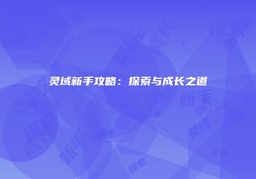 灵域新手攻略：探索与成长之道