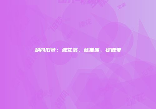 胡同旧梦：槐花落，藏宝匣，惊魂夜