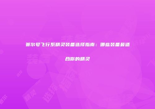 赛尔号飞行系精灵装备选择指南：哪些装备最适合你的精灵