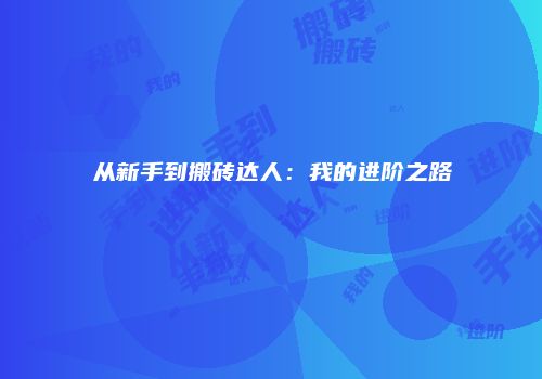 从新手到搬砖达人：我的进阶之路