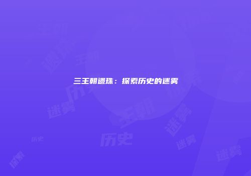 三王朝遗珠：探索历史的迷雾