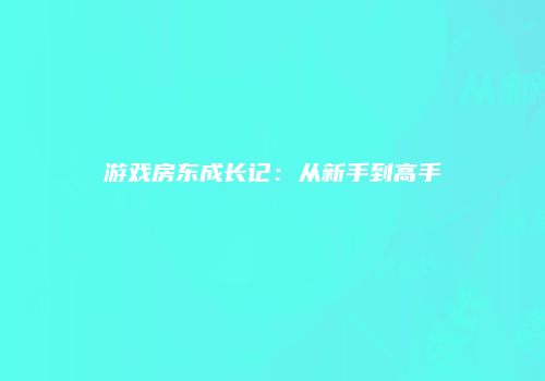 游戏房东成长记：从新手到高手