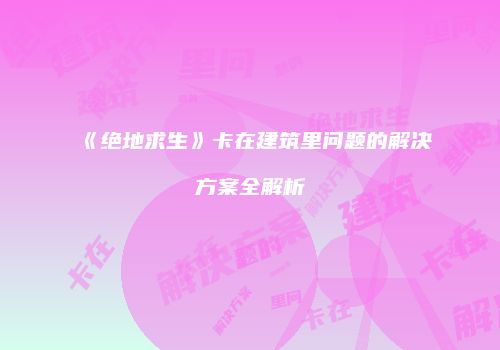 《绝地求生》卡在建筑里问题的解决方案全解析