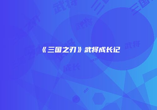 《三国之刃》武将成长记
