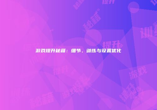 游戏提升秘籍：细节、训练与设置优化