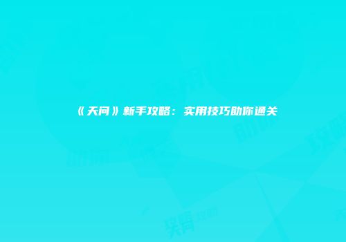 《天问》新手攻略：实用技巧助你通关