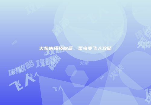 火柴侠绳技秘籍：菜鸟变飞人攻略