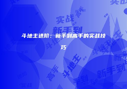斗地主进阶：新手到高手的实战技巧