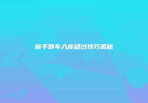 新手倒车入库稳过技巧揭秘