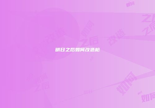 明日之后如何改造枪