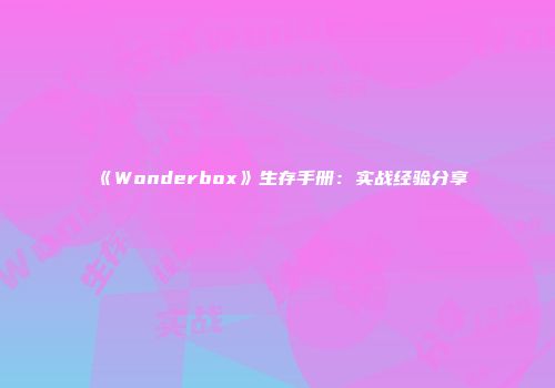 《Wonderbox》生存手册：实战经验分享