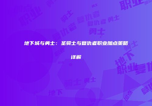 地下城与勇士：圣骑士与复仇者职业加点策略详解