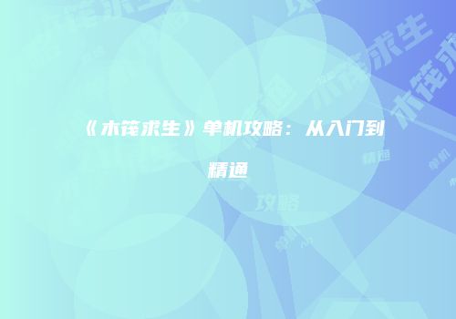 《木筏求生》单机攻略：从入门到精通