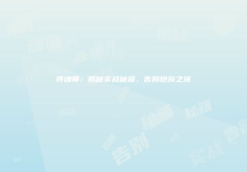 将魂师：揭秘实战秘籍，告别炮灰之旅