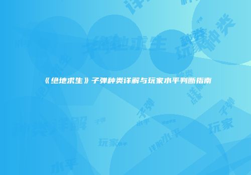 《绝地求生》子弹种类详解与玩家水平判断指南